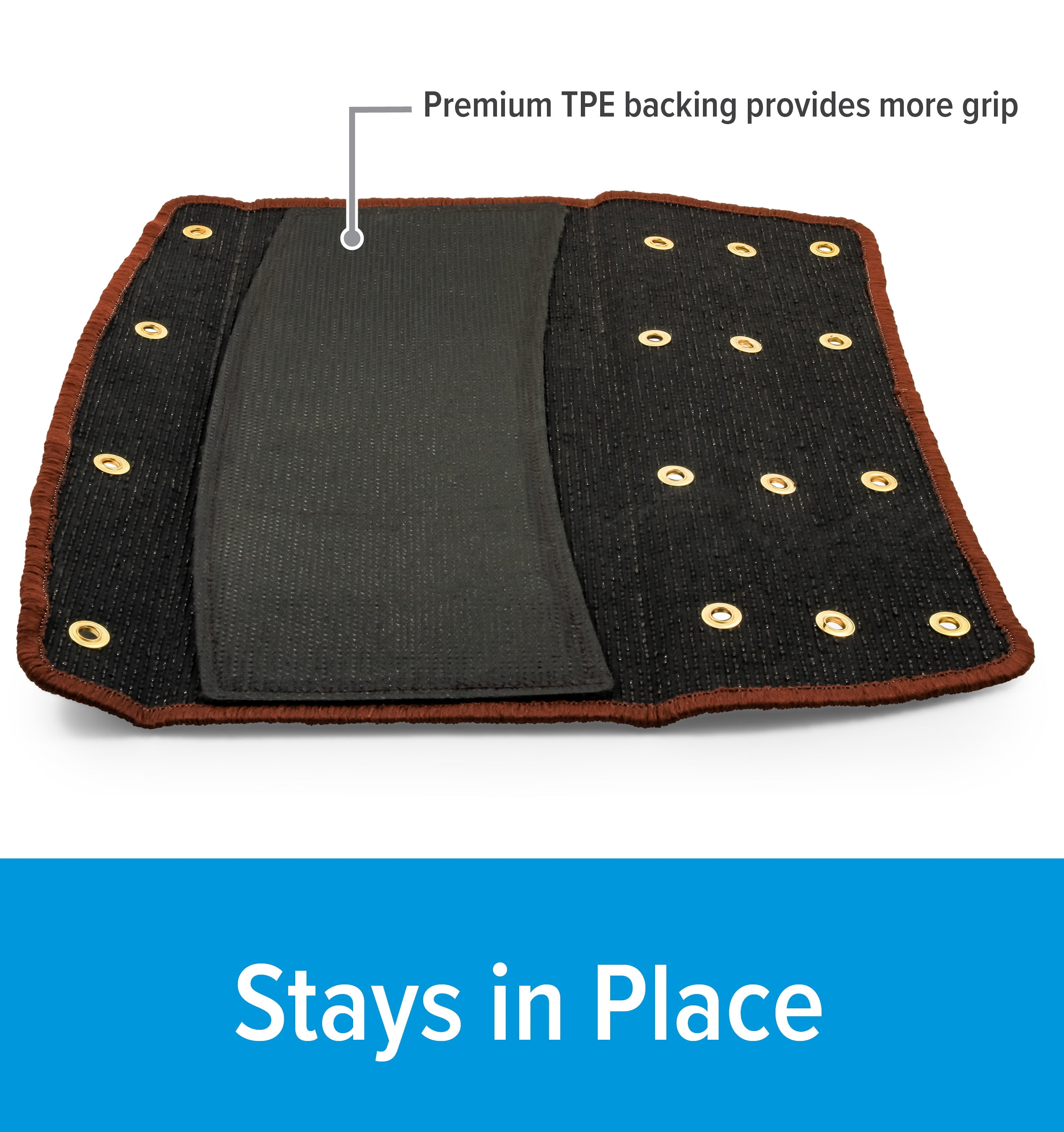 Camco 42944 Premium Wrap Around RV Step Rug, Turf Material (22" x 23"), Brown