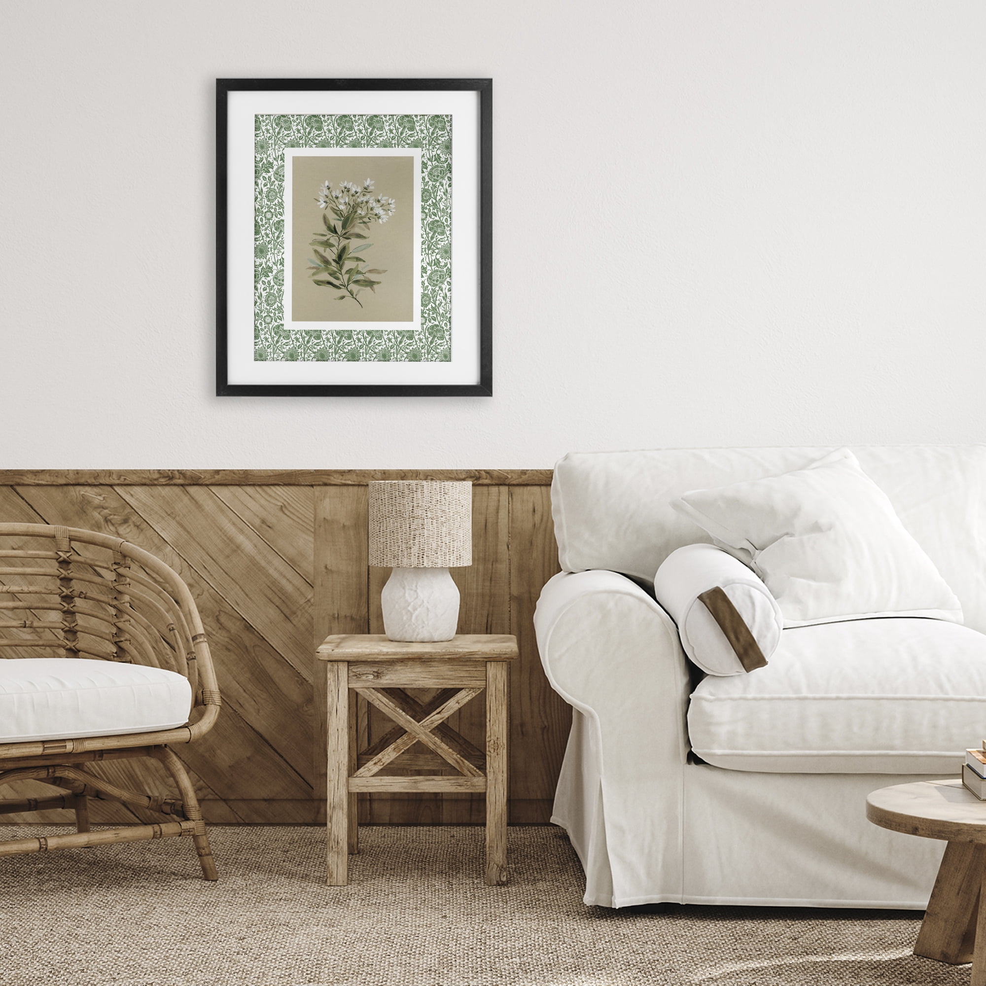 Stupell Industries Green Botanical Pattern Black Framed Print Under Glass, design by Carol Robinson