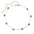 thumbnail image 1 of Flor Perla Resina Fruta Estrella Fresa Cereza Concha Hongo Capa Colorida Gargantilla Collar Cuentas Arco Iris Lindo Creativo Hecho a Mano para Niñas Mujeres Joyería Regalos Bohemio oso de fresa Electrónica, 1 of 5