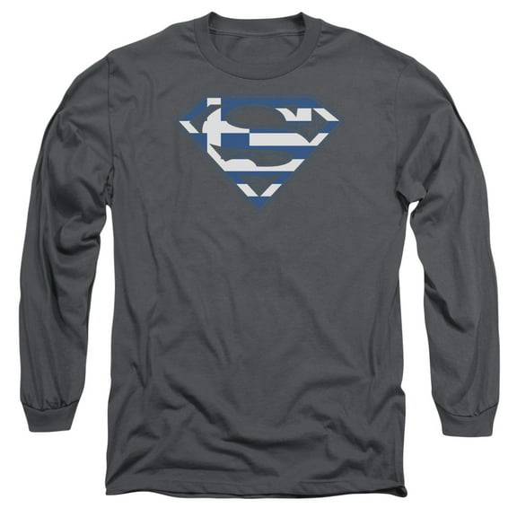 Superman - Greek Shield - Long Sleeve Shirt - X-Large