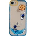thumbnail image 2 of Compatible with iPhone SE 2022/2020 Case,iPhone 8 Clear Case Women Girls Cute Astronaut Case Camera Lens Protection Soft Silicone Shockproof Case for iPhone 7 4.7 inch (Blue), 2 of 12