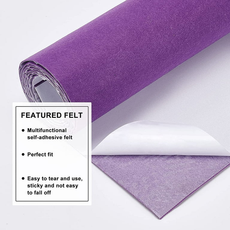 15.7x78.7(40cmx2m) Self-Adhesive Felt Fabric Purple Jewelry Box Lining for  DIY Costume Making and Furniture Protection 1mm Thick