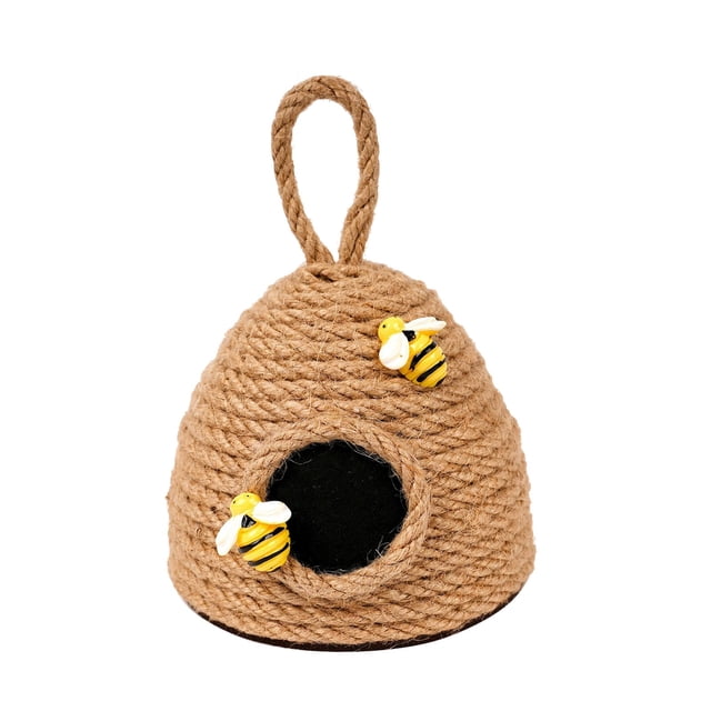Noehoiugi Rustic Bee Hive Decor - 1 Pack Natural Bee House, Spring/Summer Farmhouse Kitchen Table Tiered Tray Decor