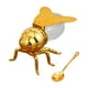 thumbnail image 3 of Tarro de miel con forma de abeja con cuchara, recipiente multiusos para condimentos Cola dorada, 3 of 9