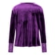 thumbnail image 4 of AUNVITO Women's Plus Size Sequin Velvet Panel Top V-Neck Long Sleeve Solid Color Loose Casual Elegant Daily Style, 4 of 8
