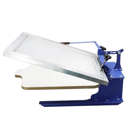 INTBUYING 1 Color 1 Station Silk T-Shirt Screen Printing Machine DIY Fabric Press for T-Shirt Clothing Hats Adjustable Blue