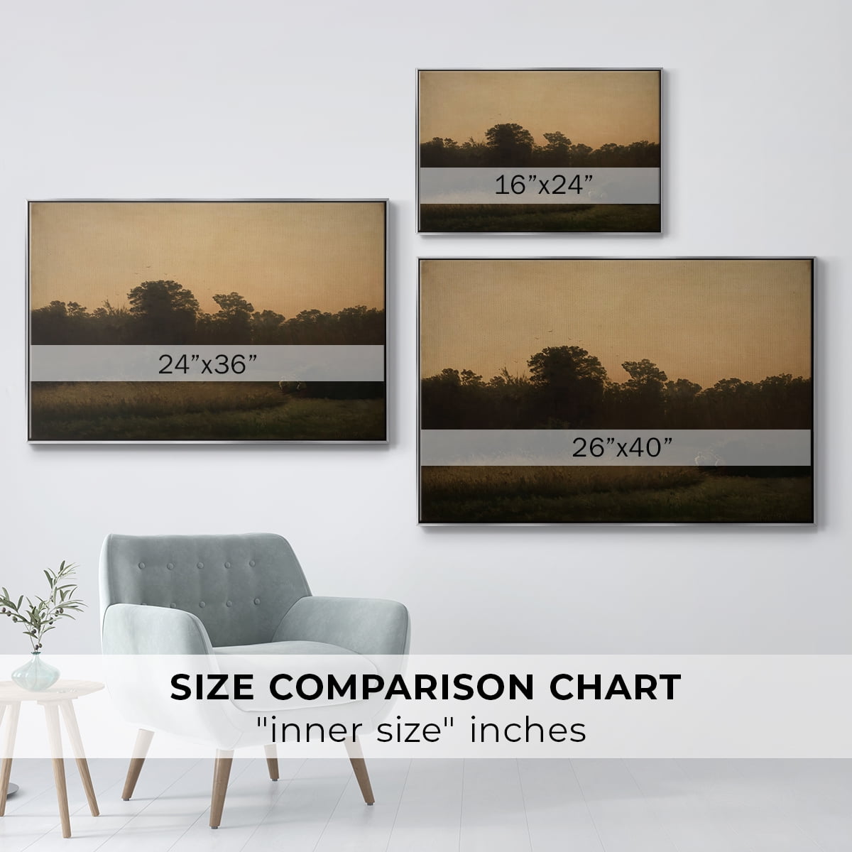 Vintage Landscape-CCCXXXV By Wexford Home Framed in Silver Wood Gallery Wrapped Canvas 17 in. x 25 in.