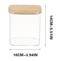 Tall Clear Airtight Food Storage Jar with Wood Lid | Spaghetti & Pasta Container | Pantry Organization | Stackable Kitchen Storage for Grains, Cereals, Flour & Dry Goods | 1-Pack