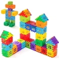 thumbnail image 1 of Bloques de construcción Juego de bloques de construcción para niños de 100 piezas con bolsa de almacenamiento Bloques de construcción entrelazados para niños pequeños y niños Diversión y juguete, 1 of 5