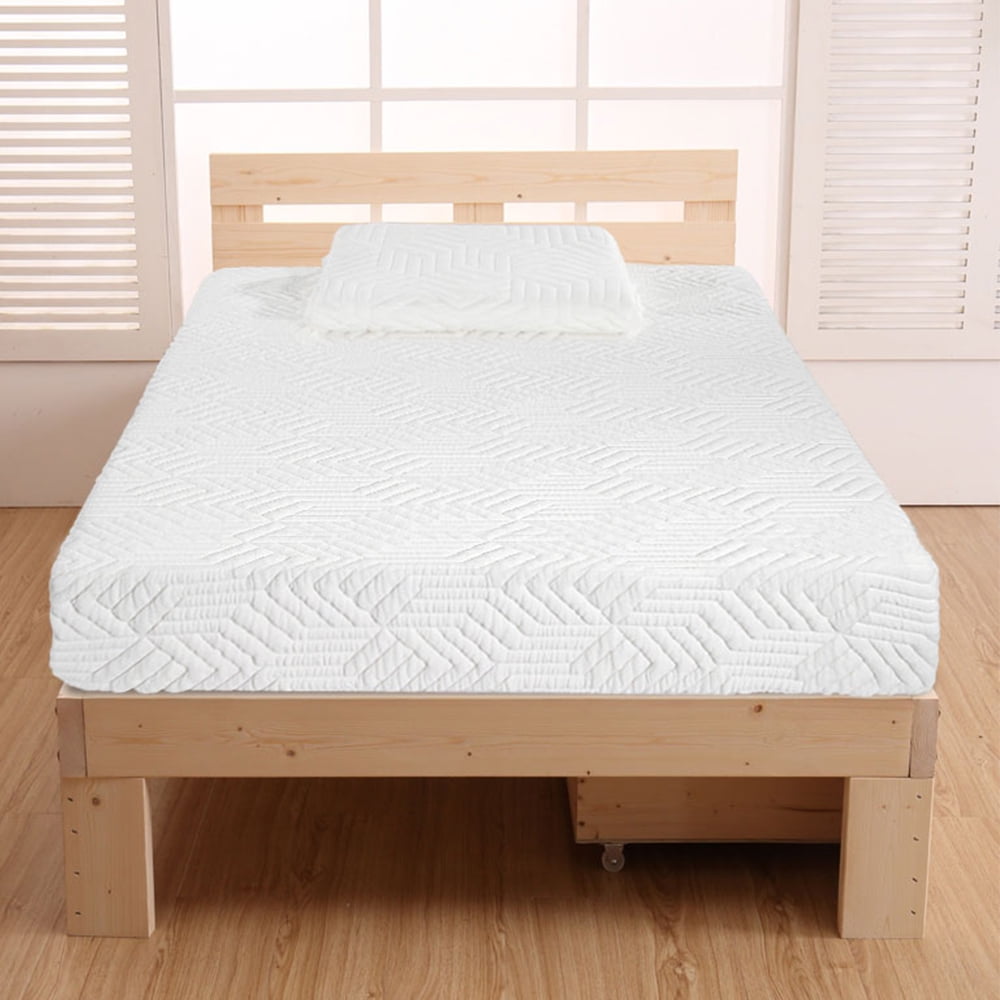 Veryke 10" Memory Foam Mattress, Twin Size Mattress with 2 Pillows, All Climate Cooling Gel