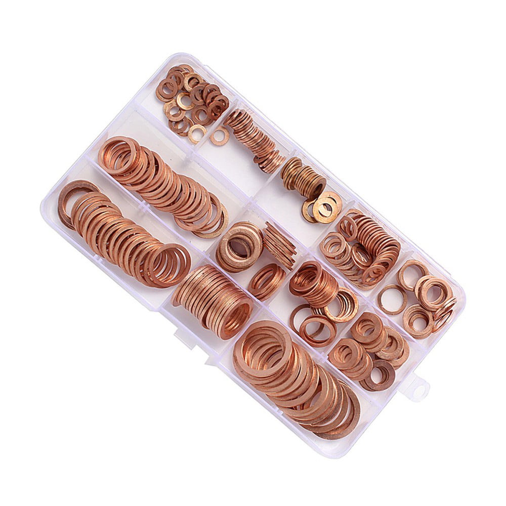 280x Oil Drain Plug Crush Ring Washers Copper Flat Gasket Seal Assorted 12 Sizes 