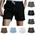 thumbnail image 5 of Turilly Men's Summer Shorts Elastic Waist Khaki ShortsCasual Quarter Drawstring Shorts Elastic Waist Solid Shorts Pants M, 5 of 5