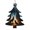 Christmas Tree Shape, variant on Wolf Howling Wolves Moon Night Stars Wooden Christmas Ornament Angel Shape,Xmas Tree Hanging Decoration 6 PCS