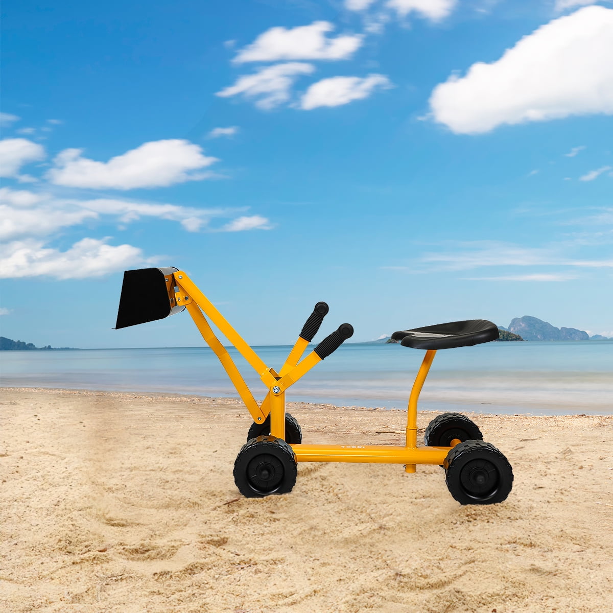Kepooman Kids Ride on Excavator with 4 Wheels, Child' s Sandbox Excavator Toy for Sand, Dirt and Snow, Outdoor Play, Yellow Kepooman Kids Ride on Excavator with 4 Wheels, Child' s Sandbox Excavator Toy for Sand, Dirt and Snow, Outdoor Play, Yellow