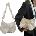 thumbnail image 2 of Peiiwdc Elegant Lace Pleated Bag for Women Stylish Handbag with Bow Detailing Fashionable Nylon, 2 of 8