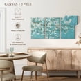 thumbnail image 5 of Elephant Stock April Breeze I Teal Wall Art - Horizontal Multi Panel Canvas - Living Room Wall Decor - Floral And Botanical Multi Panel - Blue And White Decor By James Wiens - 56" x 27", 5 of 8
