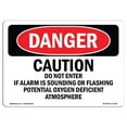 thumbnail image 1 of SignMission OS-DS-A-1218-L-2128 12 x 18 in. OSHA Danger Sign - Caution Do Not Enter If Alarm is Sounding, 1 of 1