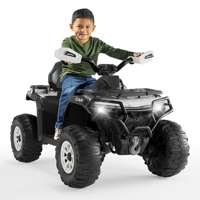 EDTara 12V Toddler Electric Car with Remote Control, Kids Ride On Car with Bluetooth USB Music Player, 2x35W Motor, LED Headlights