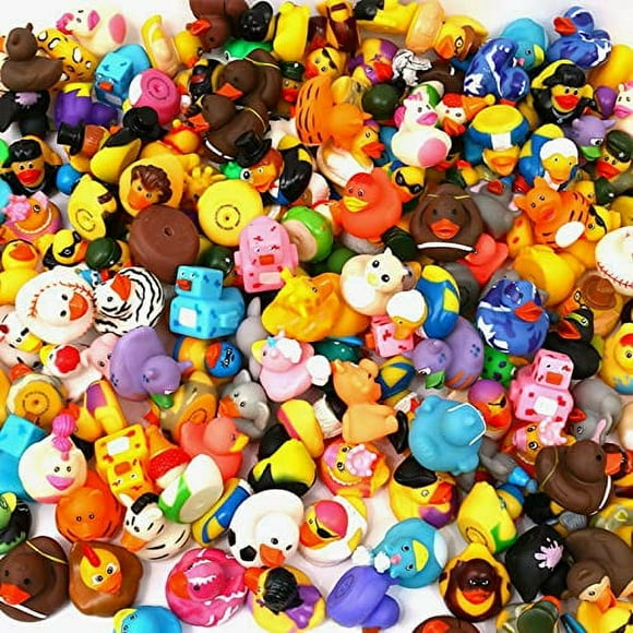 Bulk Rubber Duck Assortment for Jeeps - 100 Pack Bath Toy Floater for Kids, Baby Showers, Birthdays, Party Favors - 50 Varieties - Bath Time Fun and More