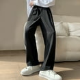 thumbnail image 4 of Mlzmgr Pants for Men Loose Fitted Elastic Waist Dress Pants with Pockets Business Casual Straight Leg Pants for Men, 4 of 6