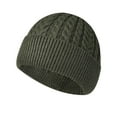 thumbnail image 3 of Morttic Winter Beanie Hat for Women Men Thick Cable Knit Beanie Unisex Skull Cap Cuff Wool Beanie (Army Green), 3 of 5