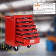 thumbnail image 4 of 6 Drawer Rolling Metal Tool Cart on Wheels, 22'' Multifunctional Mobile Metal Tool Chest with Stainless Steel Countertop, Drawers Trolley Organizer Tool Storage Box for Repair Shop, Warehouse, Garage, 4 of 9