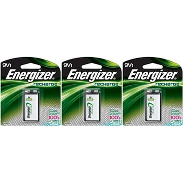 Energizer Rechargeable 9 Volt (8.4V) NiMH 175mAh 3 Batteries