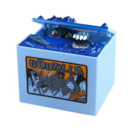 Novelty Box - Electronic Automatic Stealing Coin Godzilla Box Novelty Coin Bank Money Box Toy & Home Decor Gift for Kids Style:Godzilla