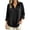 Black, variant on fatyb Womens Long Sleeve Tops Half Button up Pullover Collared Casual Plain Lightweight Tee Blouses