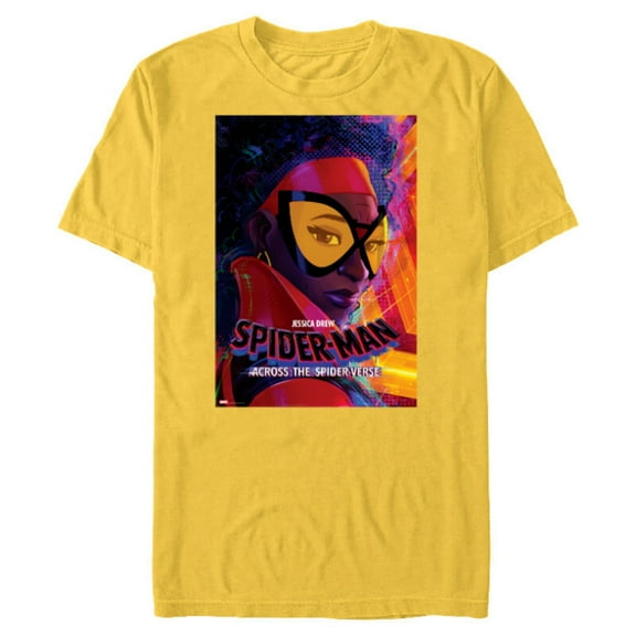 Marvel Spider-Man: Across the Spider-Verse Jessica Poster - Short Sleeve Blended T-Shirt for Adults - Customized-Yellow