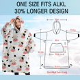 thumbnail image 4 of Oversized Wearable Blanket Hoodie,White Cow Head Pattern Sherpa Blanket Hoodie with Super Pockets,Super Warm Fuzzy Pullover for Women & Men, 4 of 6