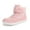 Pink, variant on Stepedia Snow Boots Kids Wide Toe Box Faux Fur Lined Winter Shoes Warm Anti-Slip Minimalist Barefoot Boys Girls Boots, White