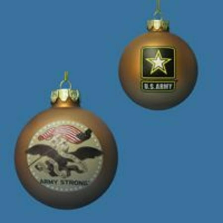 Pack Of 6 U.S. Army Gold Glass Ball Christmas Ornaments 3.25 Pack of 6 U.S. Army Gold Glass Ball Christmas Ornaments 3.25