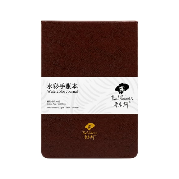 Paul Rubens Watercolor Journal, 100% Cotton Acid-Free Cold Press Watercolor Sketchbook 7.24 x 5.12'' 140lb/300gsm 20 Sheets Watercolor Paper for Watercolors, Gouache, Acrylics