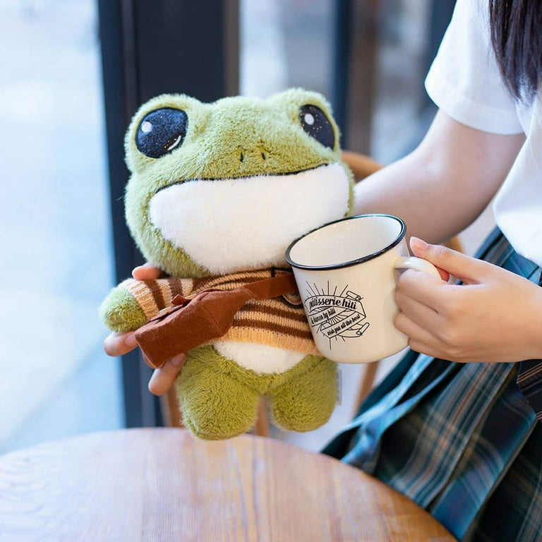 Frog Stuffed Animal Frog Plush with accessories Plush Toy, Soft and Cute,  with Clothes and Bag, Standing Frog Gift for Boys and Girls 