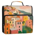 thumbnail image 5 of FORMRS Zipper Binder with Shoulder Strap 2-inch Ring 500 Sheet Capacity File Bag, Pink Cityscape Painting, 5 of 5