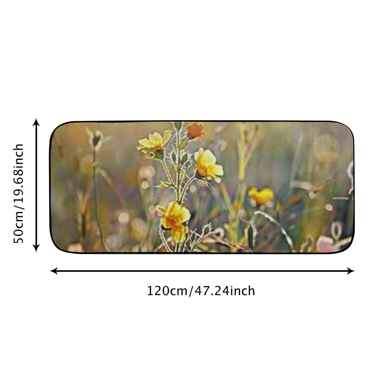 PHYHOO Decorative Door Mat, Door Mat with Non-Slip Rubber Backing, Easy Cleaning, Traps Dirt, Rug for Entry, Patio, Garage - Buttercup Yellow Plant Nature Meadow Bloom Frozen 19.68*47.24 in