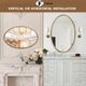 thumbnail image 4 of Espejo de pared ovalado para baño, 26 x 39 pulgadas, marco de abalorio de metal dorado envejecido, espejo decorativo para recámara, sala de estar, entrada, 4 of 13