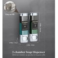 thumbnail image 4 of Luxspire Shampoo and Conditioner Dispenser, No Drill Wall Mounted Shower Soap Dispenser 2 Chamber with Waterproof Labels, Easy Refill Soap Dispenser for Bathroom Hotel Kitchen, Silver, 4 of 7