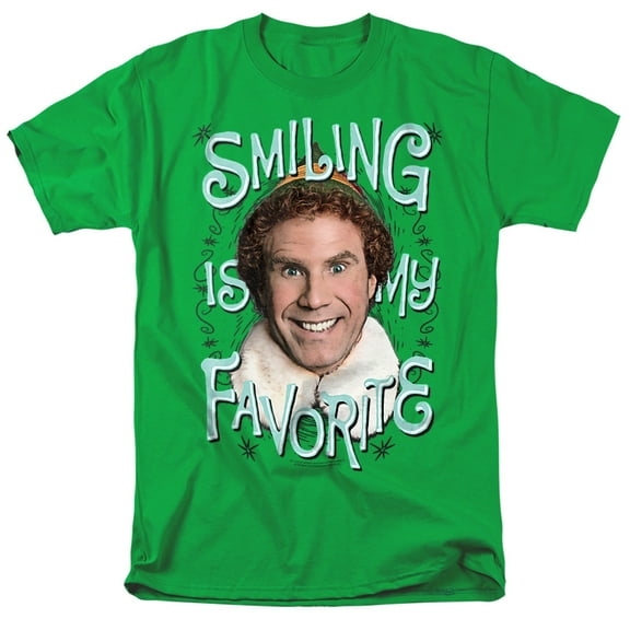 Elf Smiling Unisex Adult T Shirt, Kelly Green, Medium