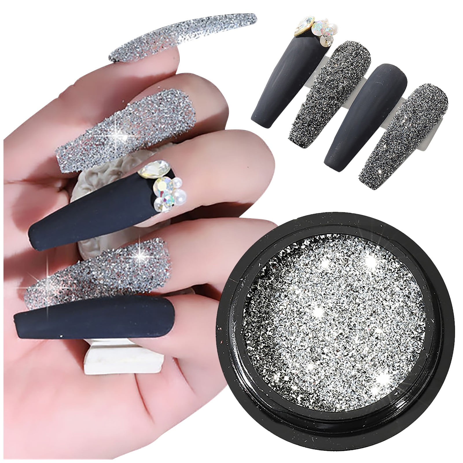 GLITTIES - Diamond Dust - Nail Art Iridescent Fine (.008) Glitter Powder -  for Gel Nail Polish, Gel and Acrylic Nail Powder - (10 Gram Jar)