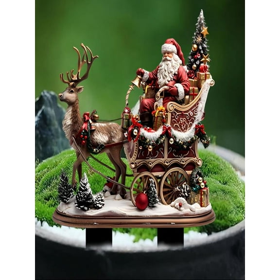 Kneeling Santa Outdoor Nativity Set,Christmas Santa Nativity Sets, Large Nativity Scene Garage Door Magnets Christmas Garage Magnets Outdoor,Weather Proof Santa Nativity Scene For Yards