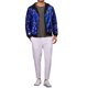 thumbnail image 2 of Chaqueta de lentejuelas INSPIRE CHIC para hombres, de manga larga, con cremallera, chaqueta con lentejuelas brillantes metálicas, talla L azul, 2 of 5