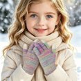 thumbnail image 2 of hengsof Fall Winter Gloves Full Finger for Boys Girls - Kids Thick Thermal Knitted Gloves for Cold Weather 3-8Y, 2 of 4