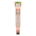 thumbnail image 3 of Three-Stone Engagement Ring for Women - 2.33ct Natural Peridot in 14K Rose Gold Promise Ring, 3 of 6