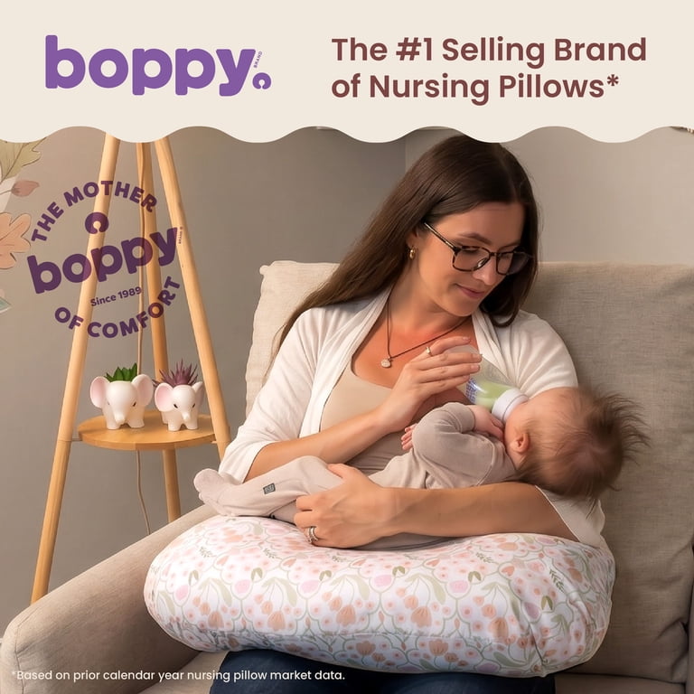 Boppy Nursing Pillow, Peach Floral Trellis photo 4