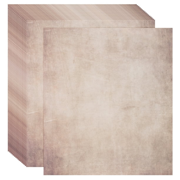 Papel pergamino vintage Uxcell, papel estándar para impresora, papel envejecido de doble cara para scrapbooking, marrón