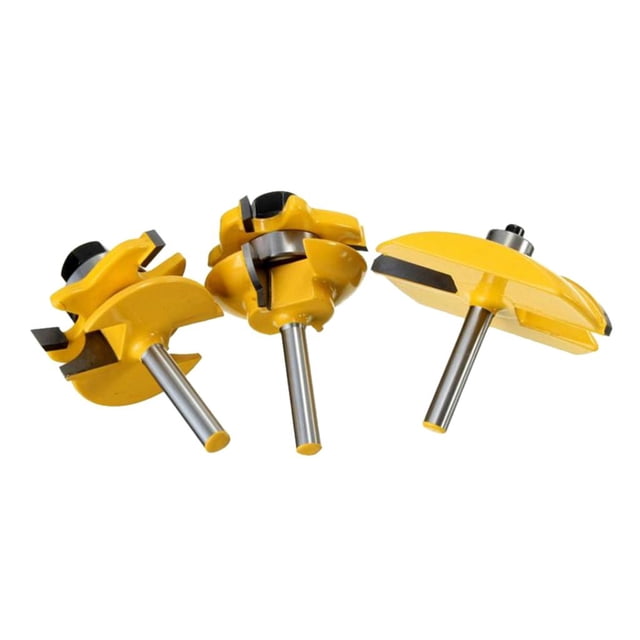 3 Piezas Set de 1/4 pulgadas Router Bits Set Cortadora Conopial pequeña sala Panel Carril de Vástago shamjiam Conjunto de bits de enrutador