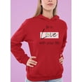 thumbnail image 2 of Be In Love With Your Life Hoodie Women -Image by Shutterstock, Female Large, 2 of 4
