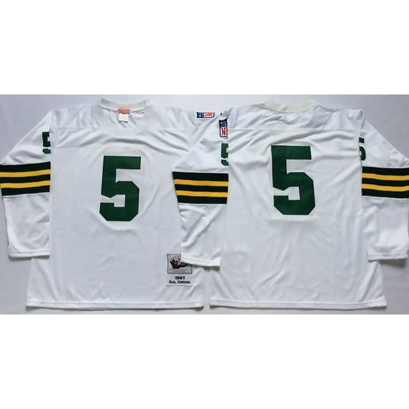 Mens Green Bay Packers #5 Vintage Football Jersey White